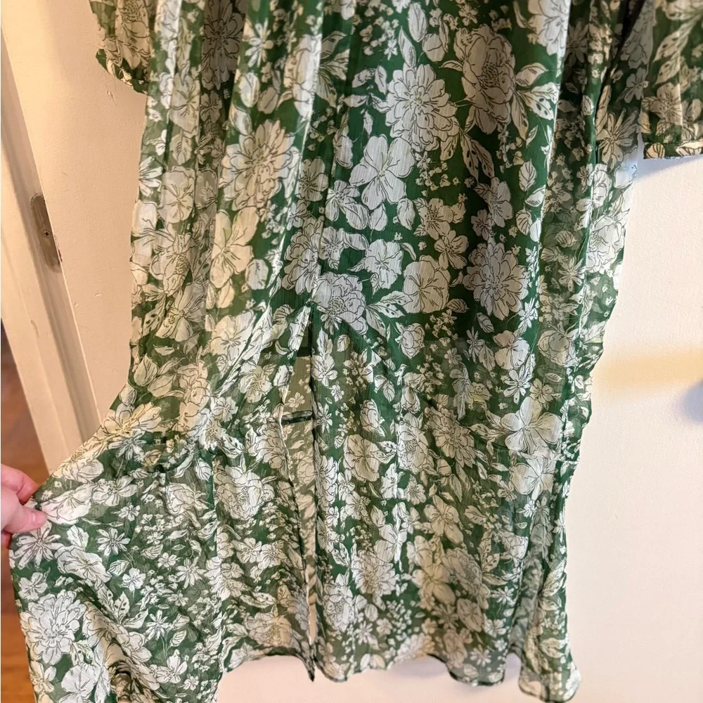 Mango Green Long Sleeve V-Neck Sundress - Picture 4 of 5